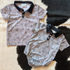 Little Boys Grey Western Brand Polo