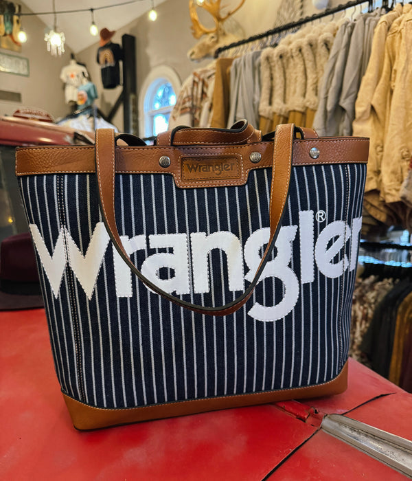 Wrangler Canvas Top Handle Tote/Shoulder Bag - Navy