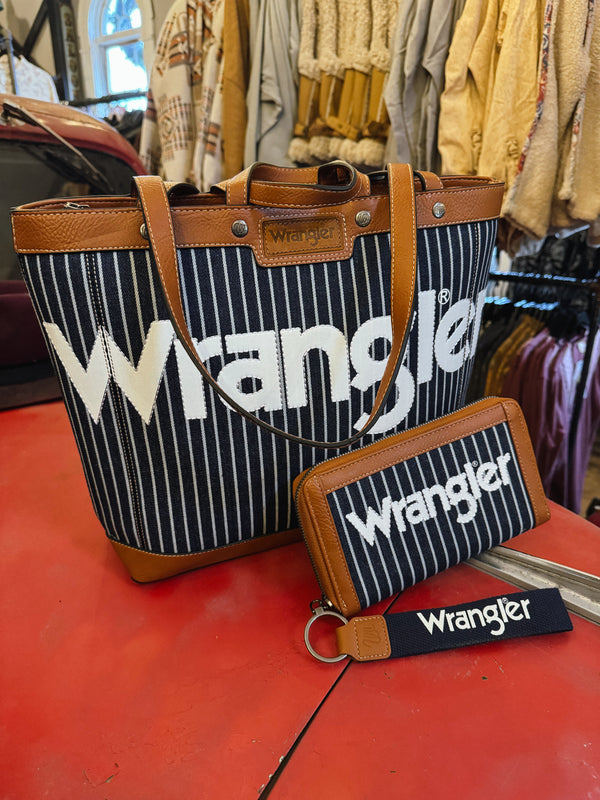 Wrangler Canvas Top Handle Tote/Shoulder Bag - Navy