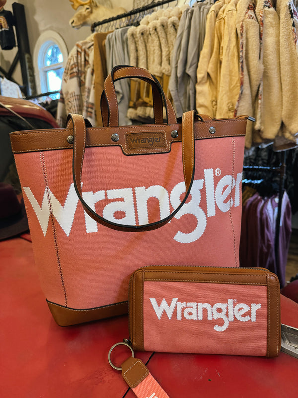 Wrangler Canvas Top Handle Tote/Shoulder Bag - Pink