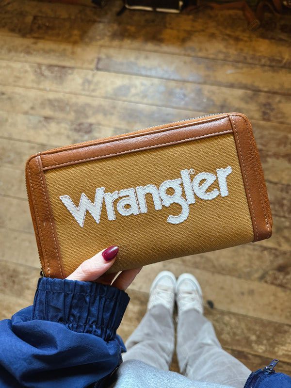 Wrangler Logo Wallet/Wristlet - Brown